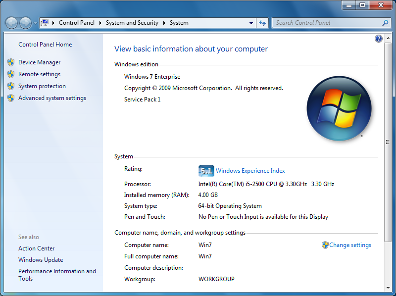 Windows Experience Index Generated in Windows 7
