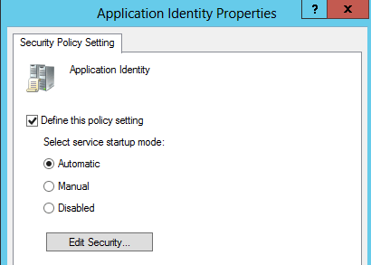 Enabling the Application Identity (AppLocker) Service